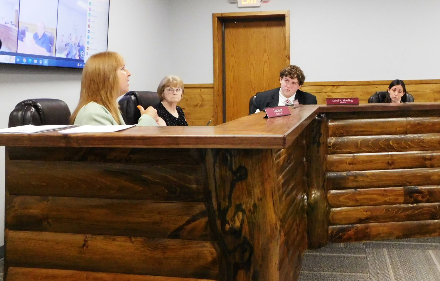 At the June meeting of the Clare County Board of Commissioners, Lori Mott, clerk/register, describes TextMyGov, Property Fraud Alert, and the latest from the state on the nine days of early voting.